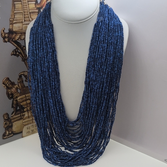 Chico's Elegant Blue Layered Necklace - Picture 1 of 7